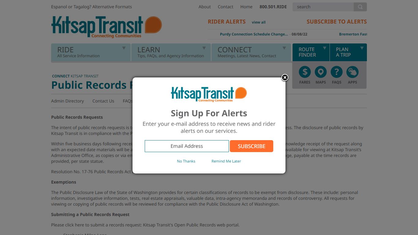 Public Records Request | Kitsap Transit